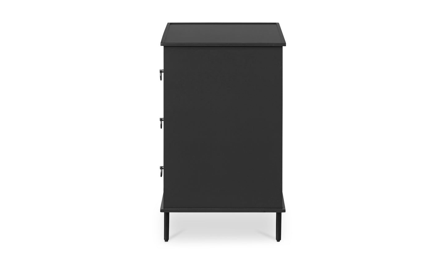 REAGAN 3 DRAWER NIGHTSTAND DEEP BLACK