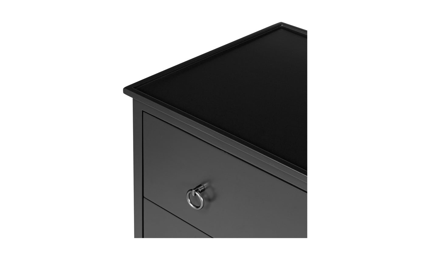 REAGAN 3 DRAWER NIGHTSTAND DEEP BLACK