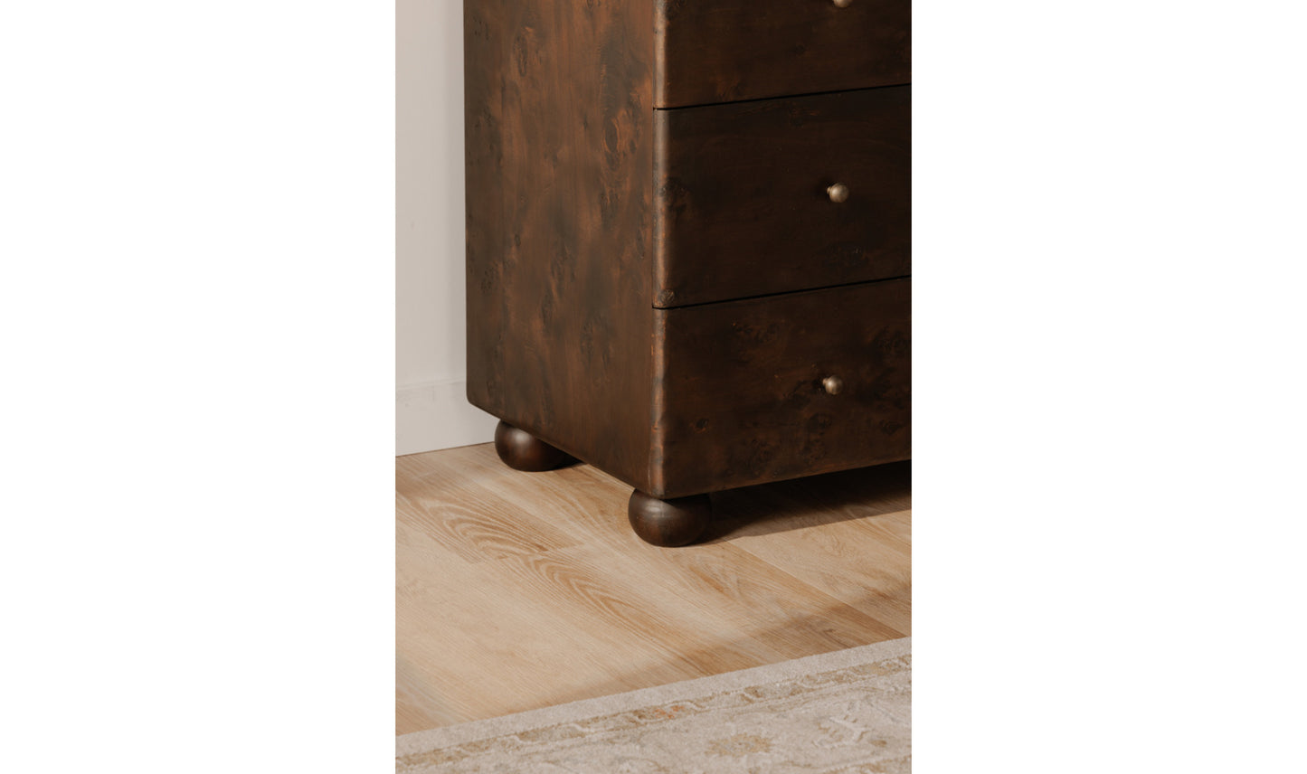 York Brown 3 Drawer Nightstand