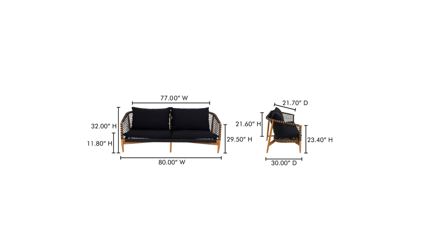 KUNA BLACK OUTDOOR SOFA