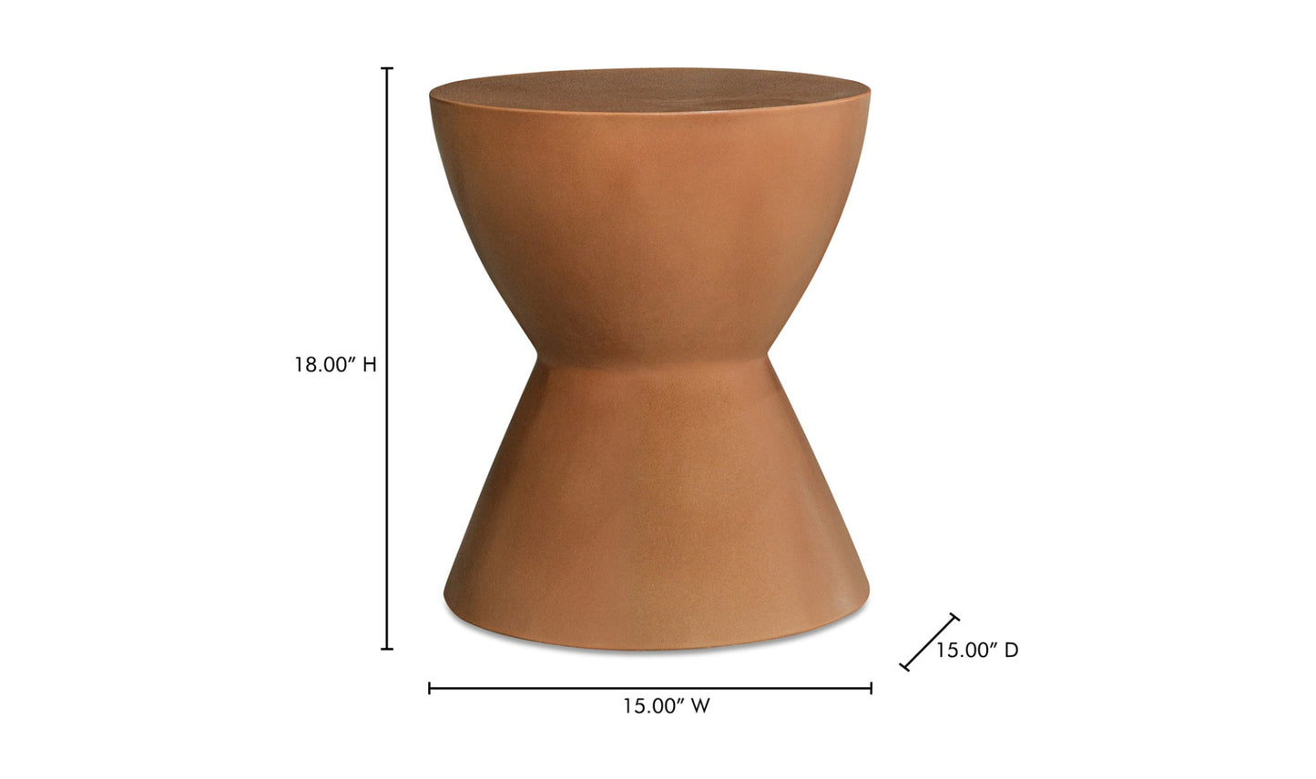 Hourglass Outdoor Stool Terracotta