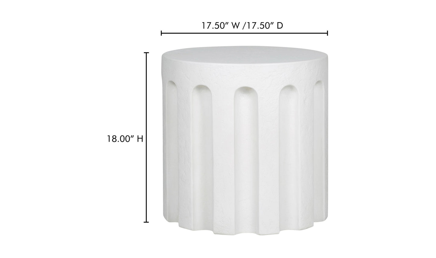 Eris Outdoor Accent Table White