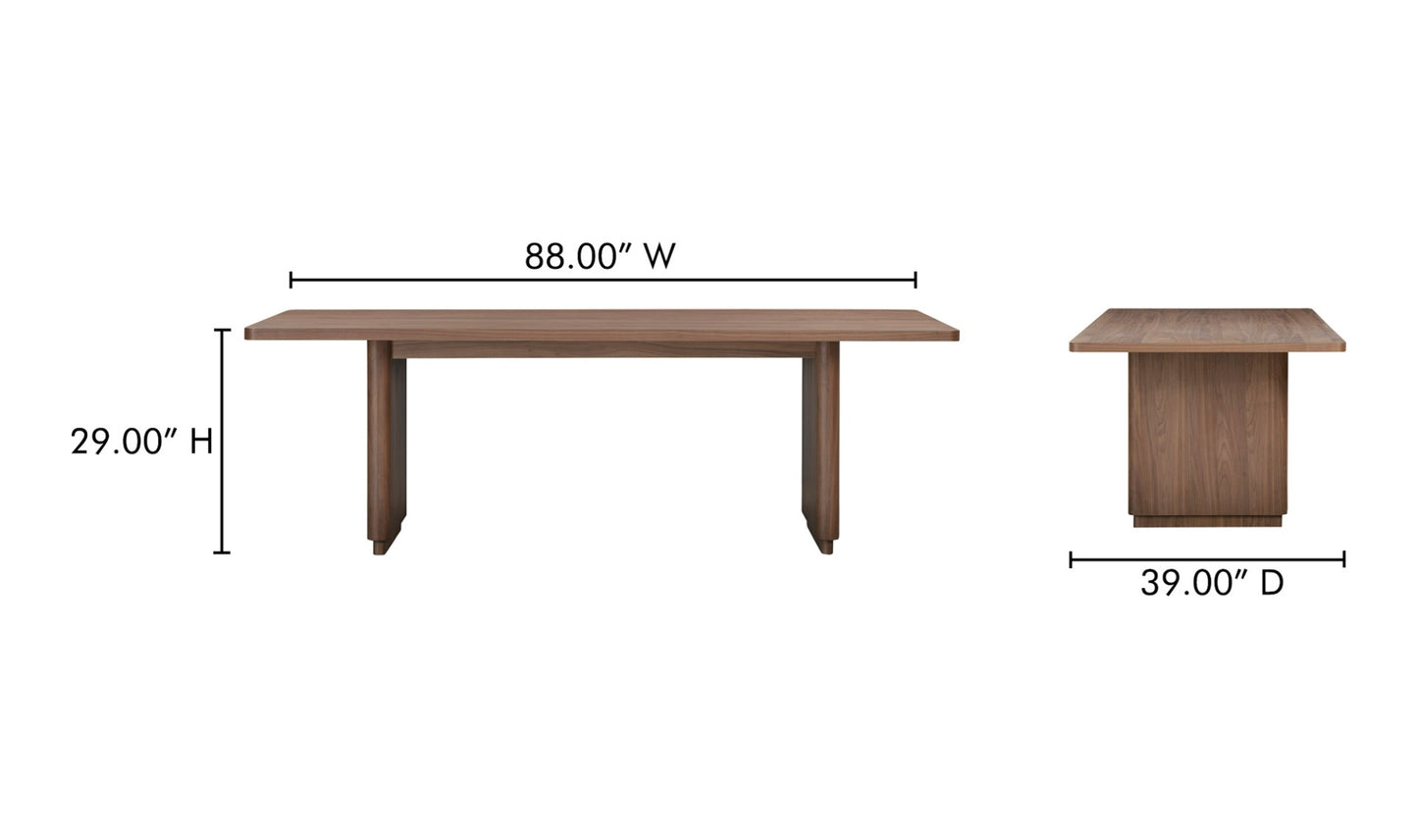 Round Off Small Dining Table Walnut Brown