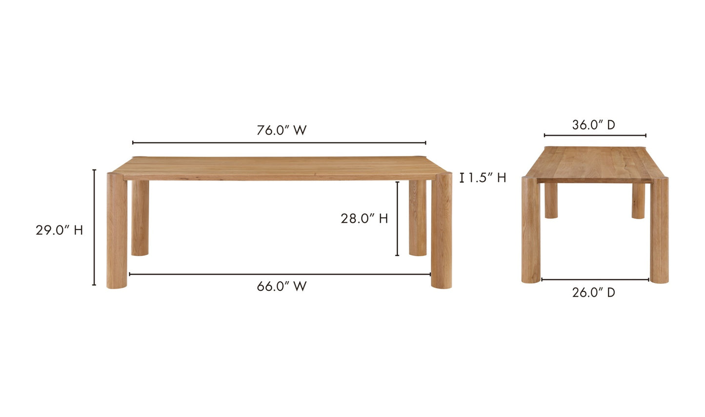 Post Dining Table Natural Oak- Small