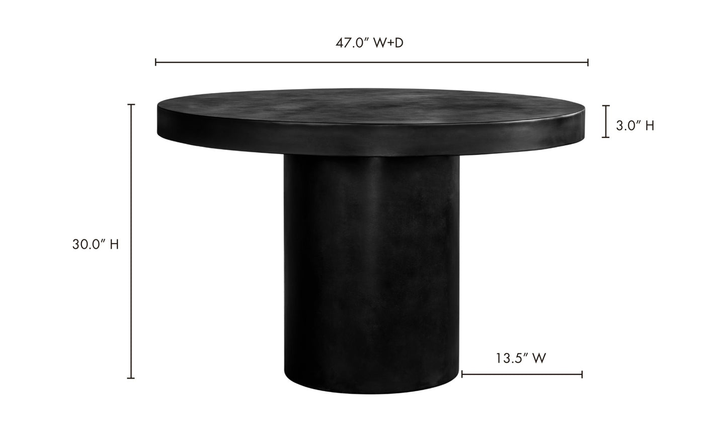 Cassius Round Outdoor Dining Table Black