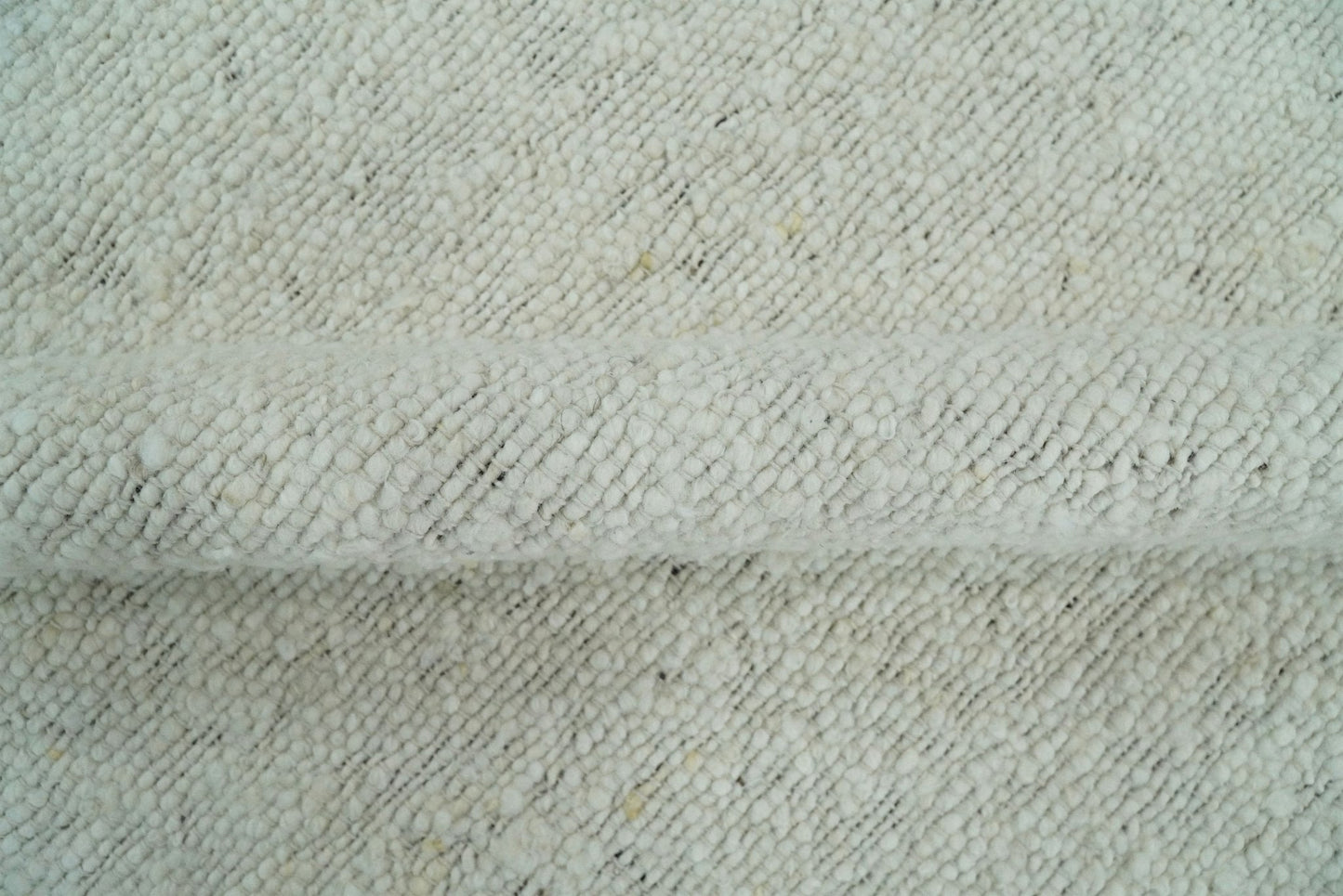 Chunky Soft Flatweave Solid White Handwoven Area Rug