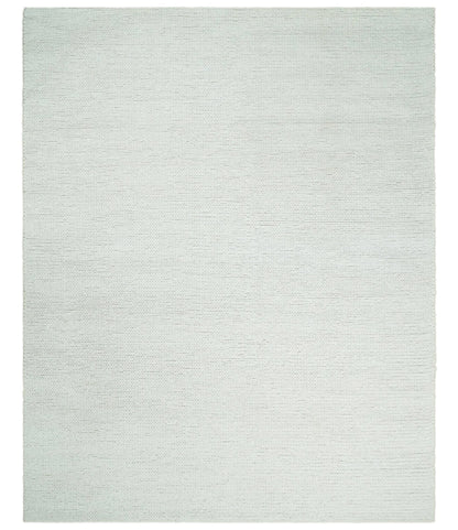 Braided Wool Solid White Felted Chunky Hand Woven Soft Plush Area Rug