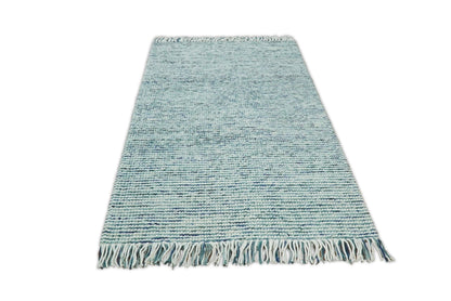 Hand Made Blue Woolen Chunky and Soft Area Rug