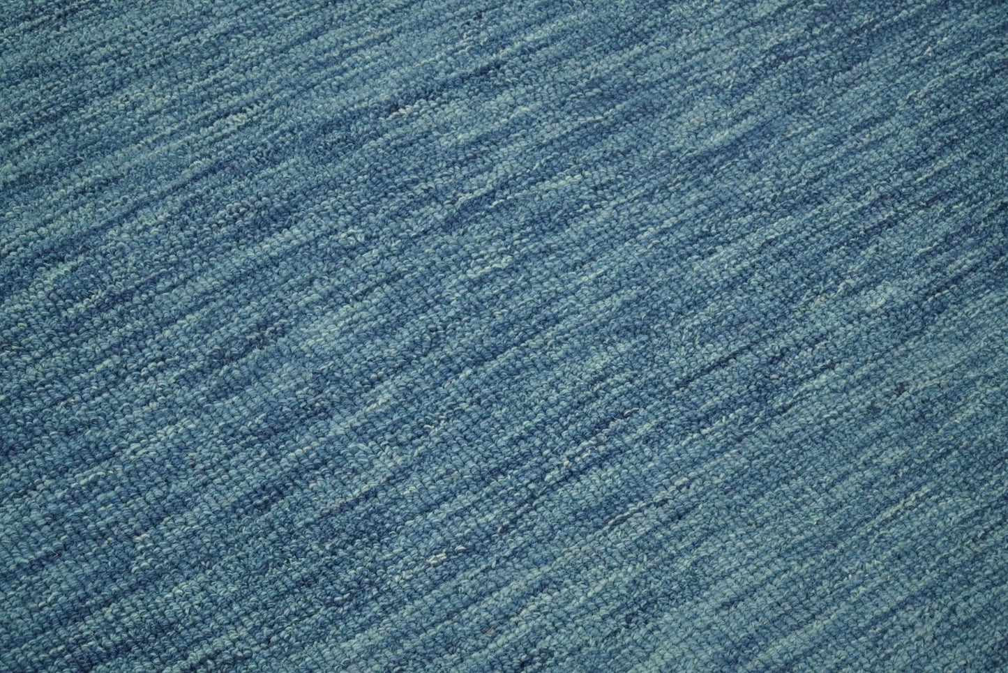 Hand Made Woolen Modern Solid Blue Area Rug