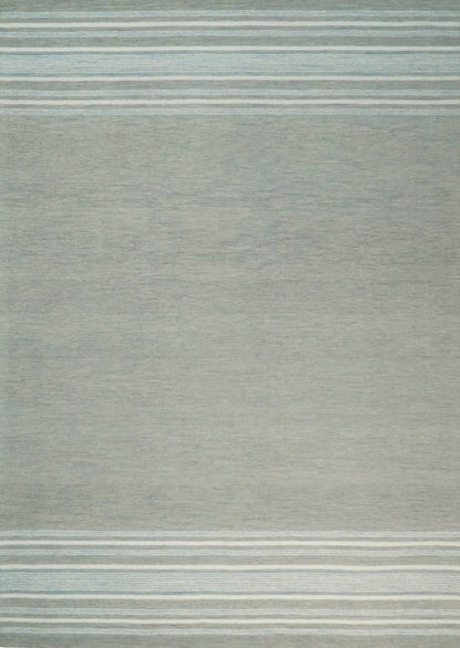 Hand Made Woolen Modern Stripes Ivory and Grey Area Rug