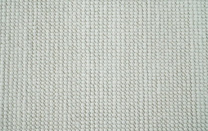 Solid Ivory Chunky Handwoven Wool Area Rug | Layering Rug