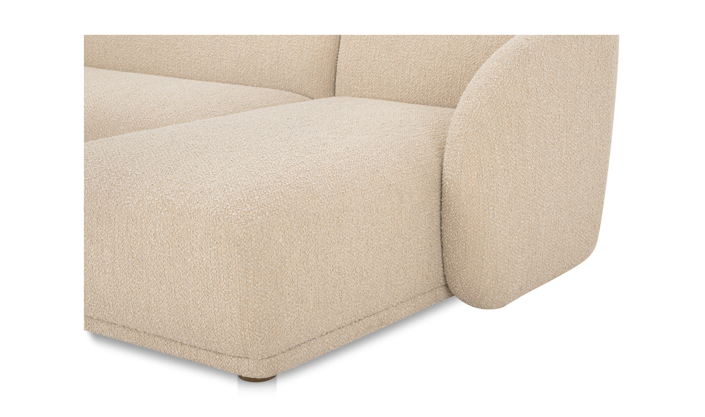 Faye Right Sectional Beige Boucle