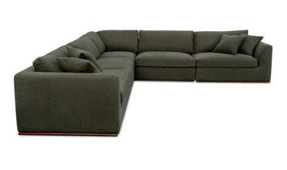 Rue Classic L Modular Sectional Dark Green