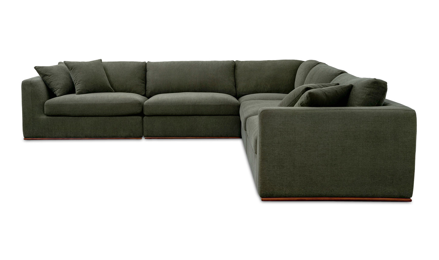 Rue Classic L Modular Sectional Dark Green