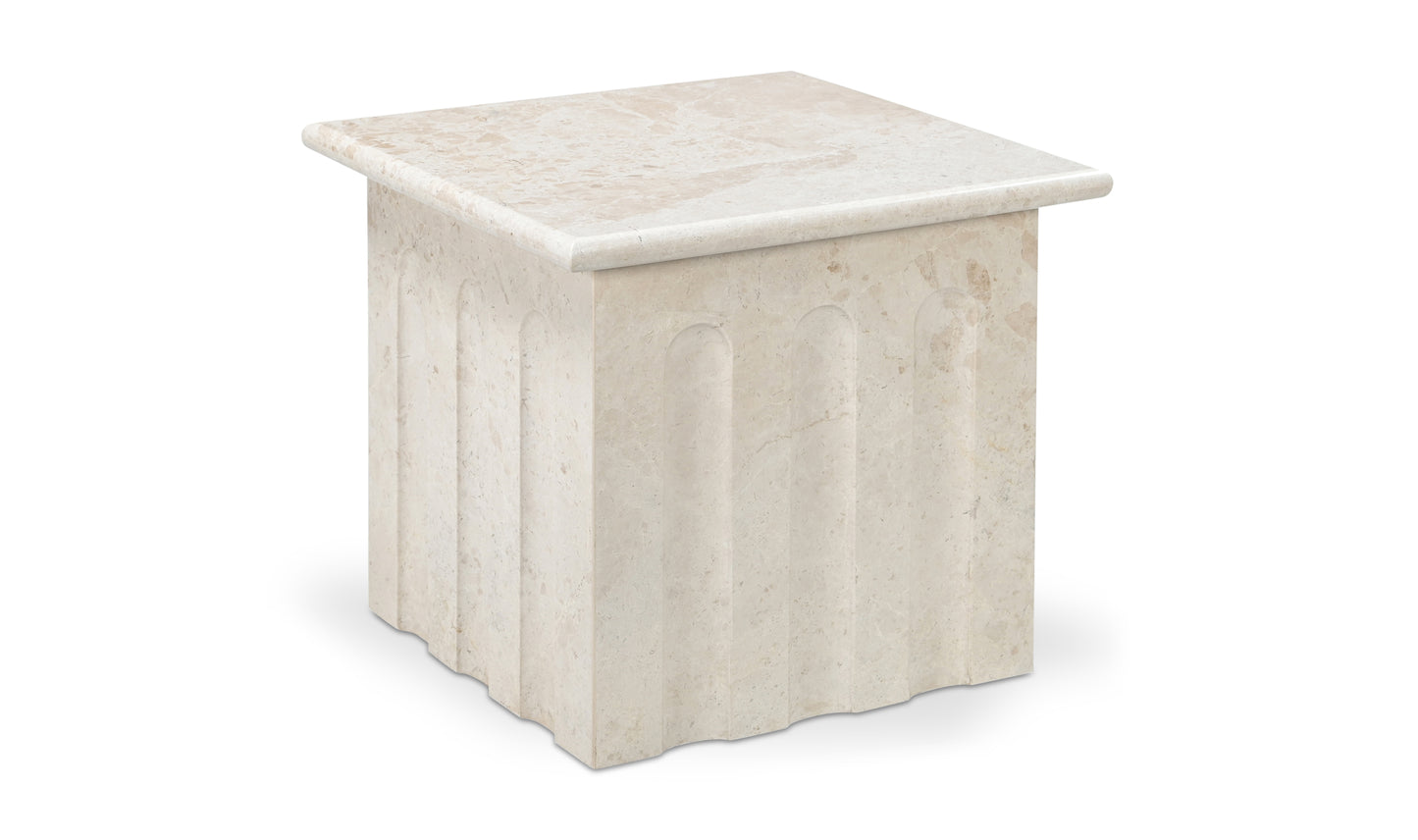 Forum Side Table Cream Marble