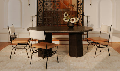 Posta Dining Chair Brown Leather