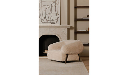 Devlin Lounge Chair Cream Faux Fur