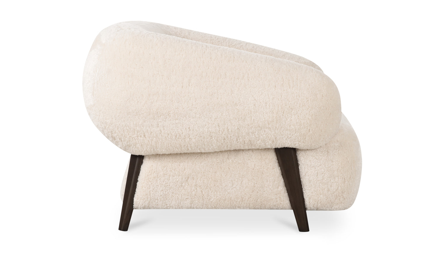 Devlin Lounge Chair Cream Faux Fur