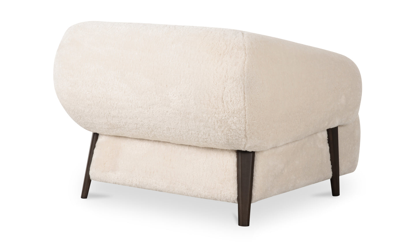 Devlin Lounge Chair Cream Faux Fur