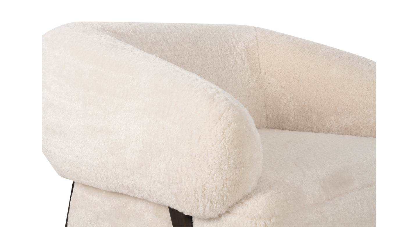 Devlin Lounge Chair Cream Faux Fur