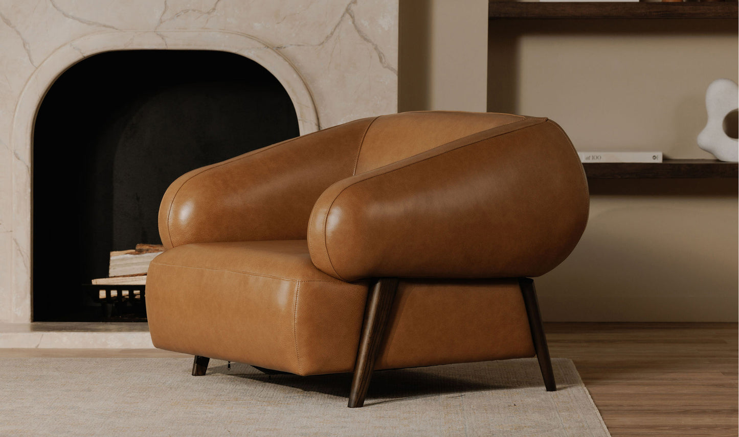 Devlin Lounge Chair Tan Leather