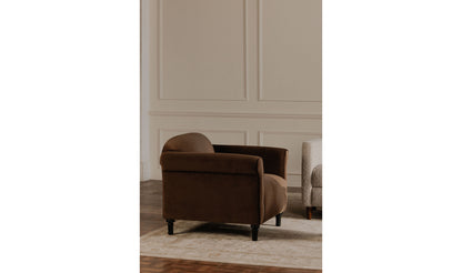 Harmony Accent Chair Dark Brown Faux Mohair