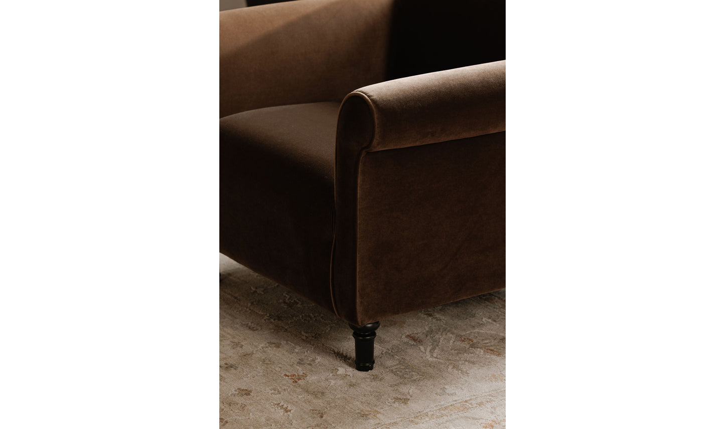 Harmony Accent Chair Dark Brown Faux Mohair