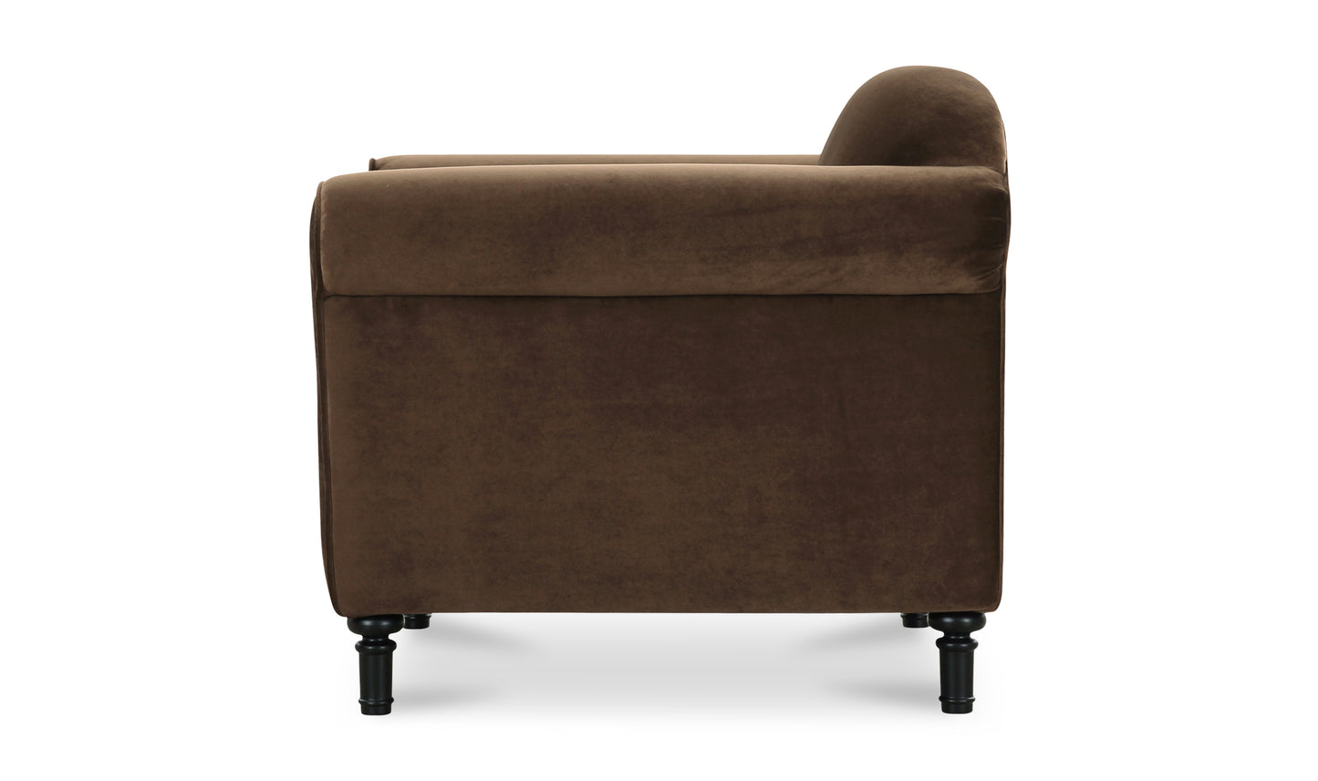 Harmony Accent Chair Dark Brown Faux Mohair