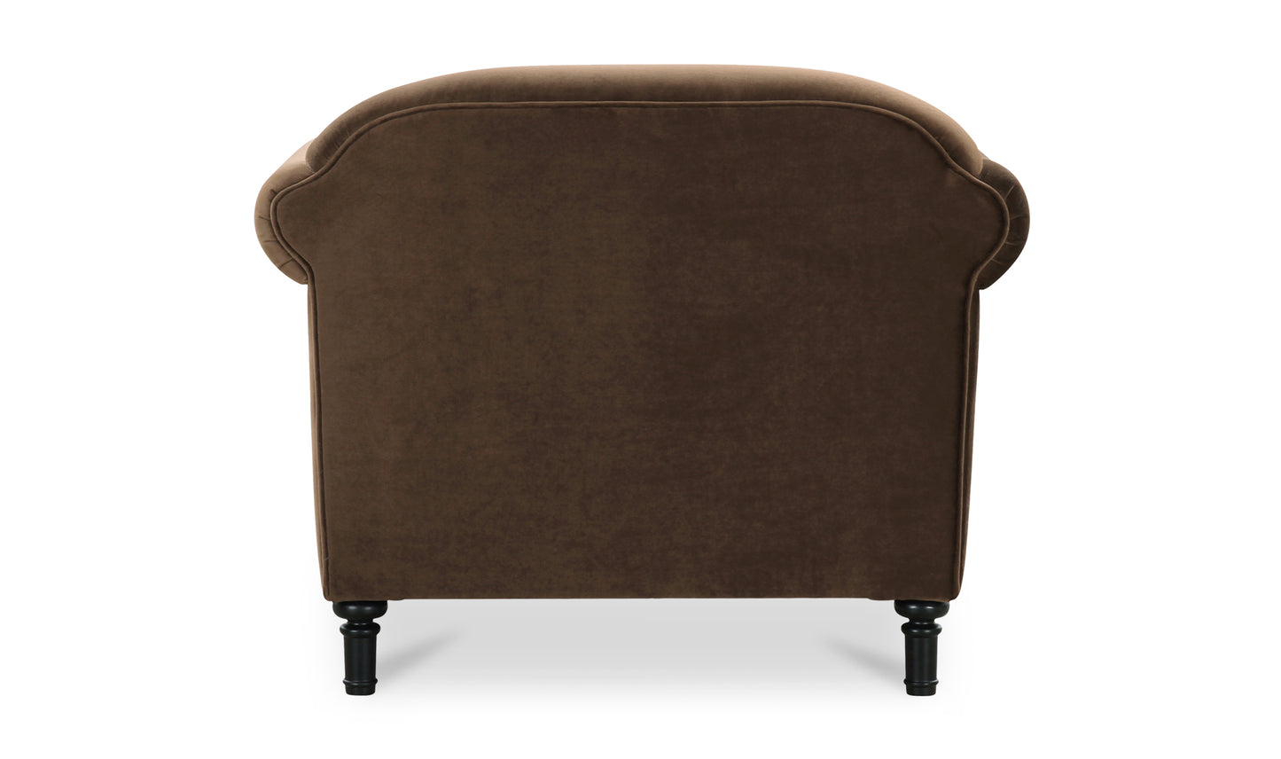 Harmony Accent Chair Dark Brown Faux Mohair