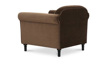 Harmony Accent Chair Dark Brown Faux Mohair