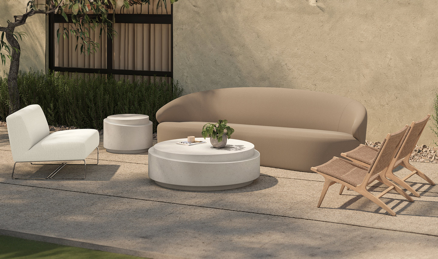 Cosmo Outdoor Accent Table Off White