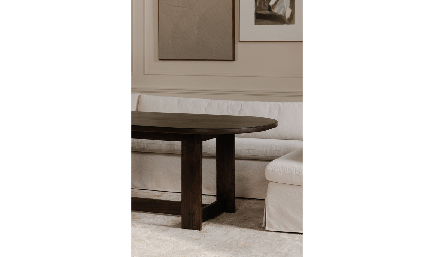 Fable Slipcover Dining Banquette U-Shape Beige 168In