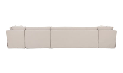 Fable Slipcover Dining Banquette U-Shape Beige 168In