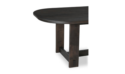 Glenn Oval Dining Table Dark Brown