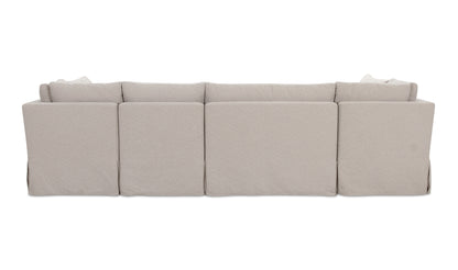 Fable Slipcover Dining Banquette U-Shape Beige 121In