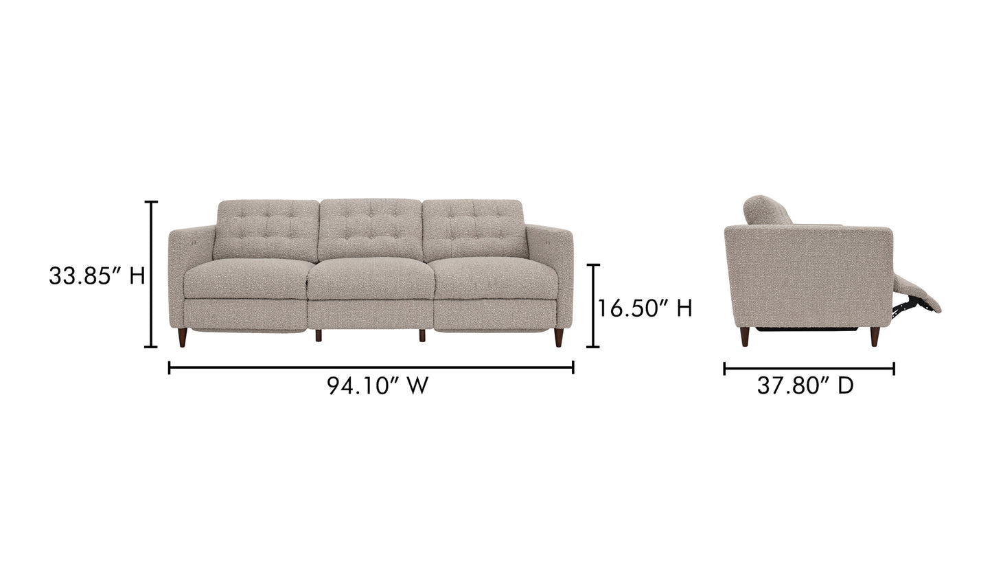 Bridgers Power Recliner Sofa Warm Grey