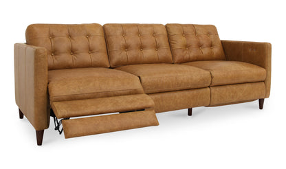 Bridgers Power Recliner Sofa Tan Leather