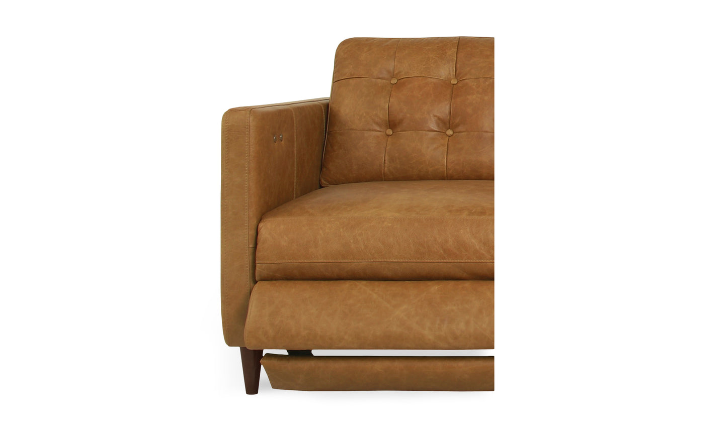 Bridgers Power Recliner Sofa Tan Leather