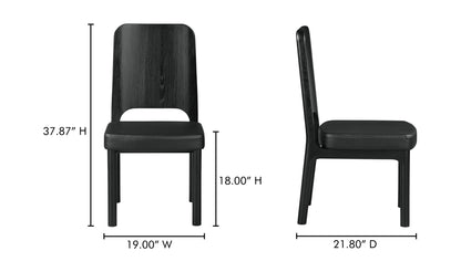 Kerr Dining Chair Vegan Leather Black-Set Of Two