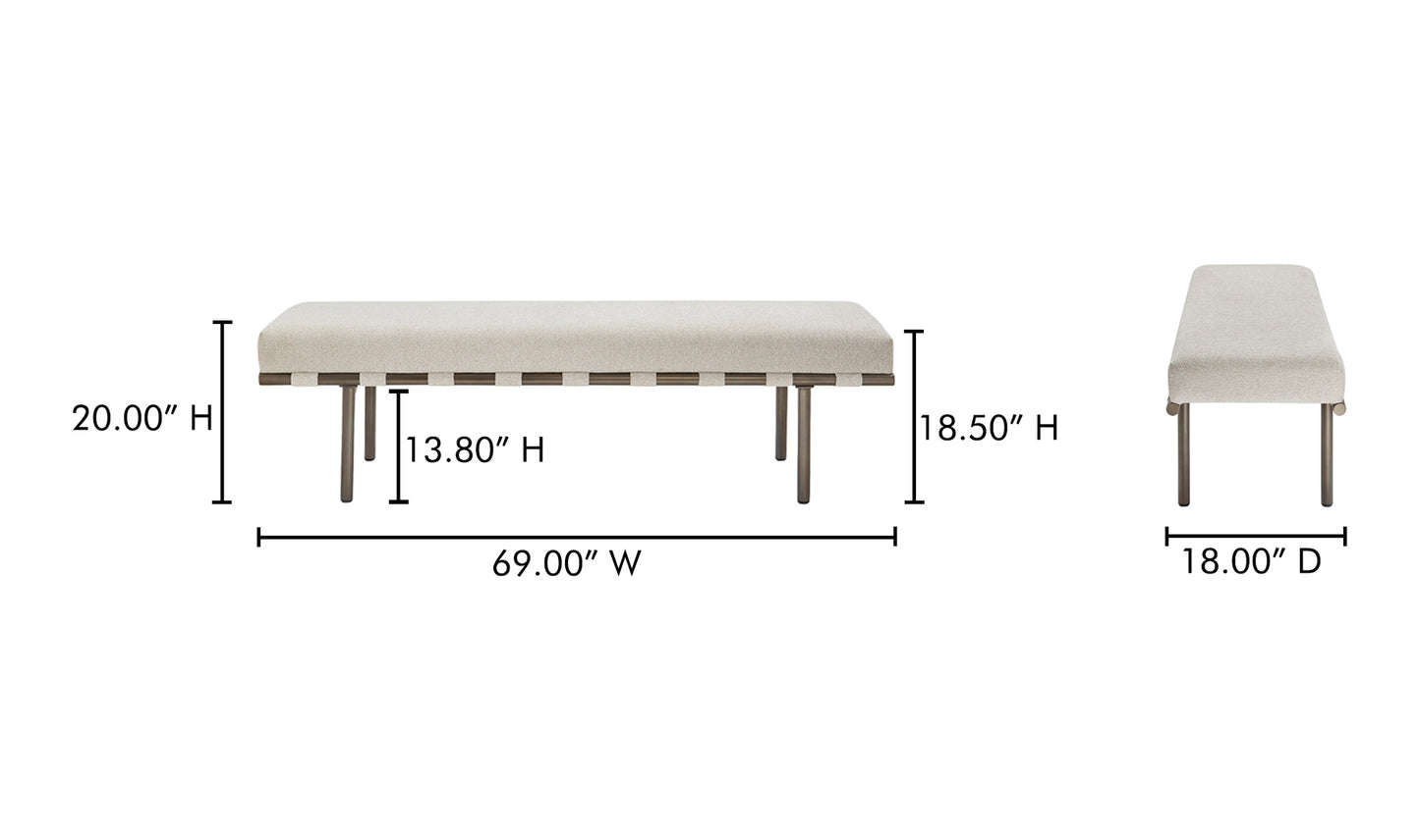 Carson Dining Bench Beige