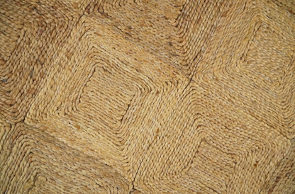 Hand Woven 100% Natural Fiber Brown Natural Jute and Wool Rug