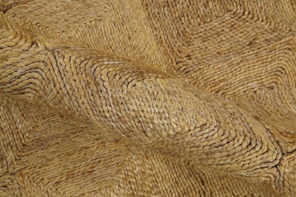 Hand Woven 100% Natural Fiber Brown Natural Jute and Wool Rug