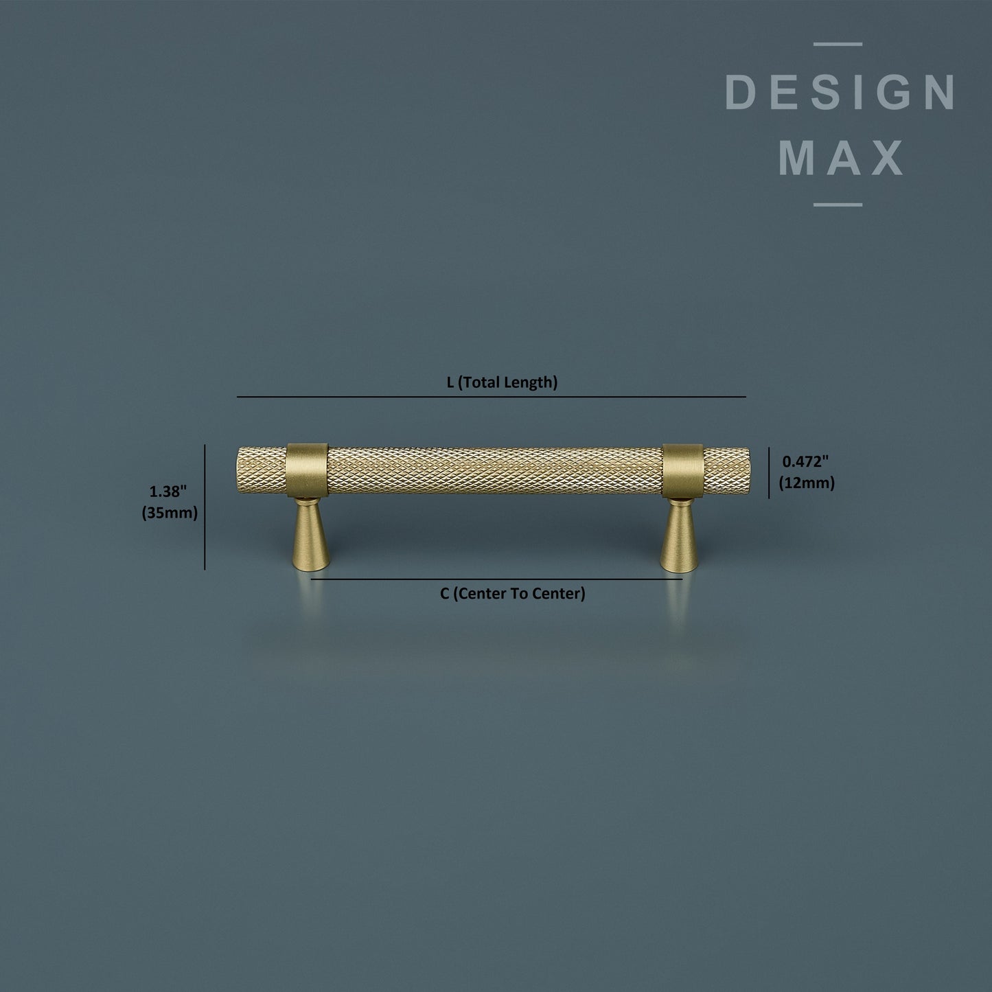 Gold Knurled Brass Cabinet Pull Handles