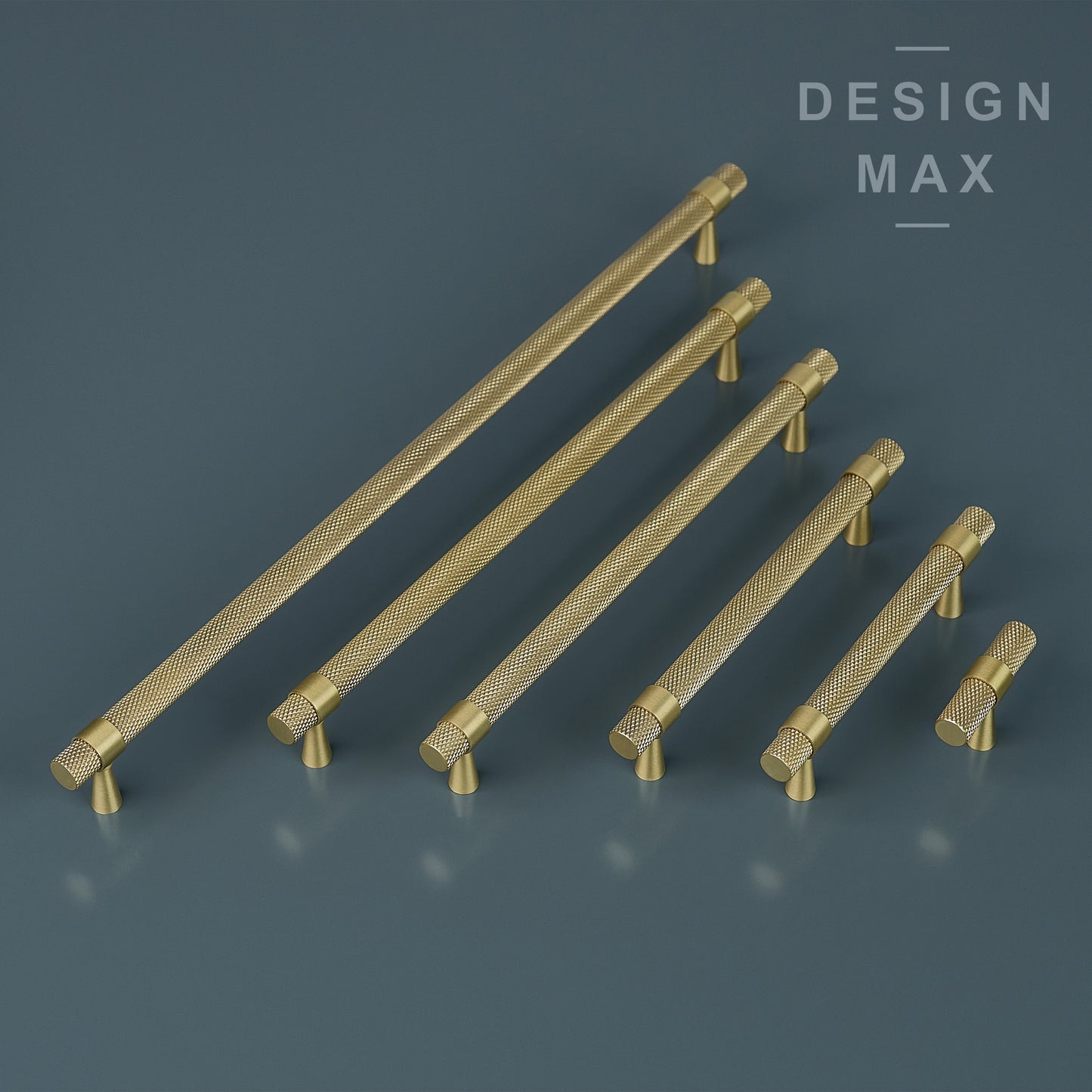 Gold Knurled Brass Cabinet Pull Handles