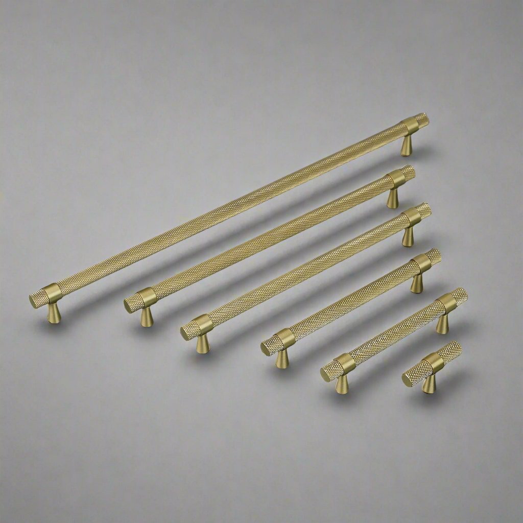 Gold Knurled Brass Cabinet Pull Handles