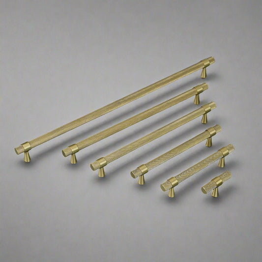 Gold Knurled Brass Cabinet Pull Handles