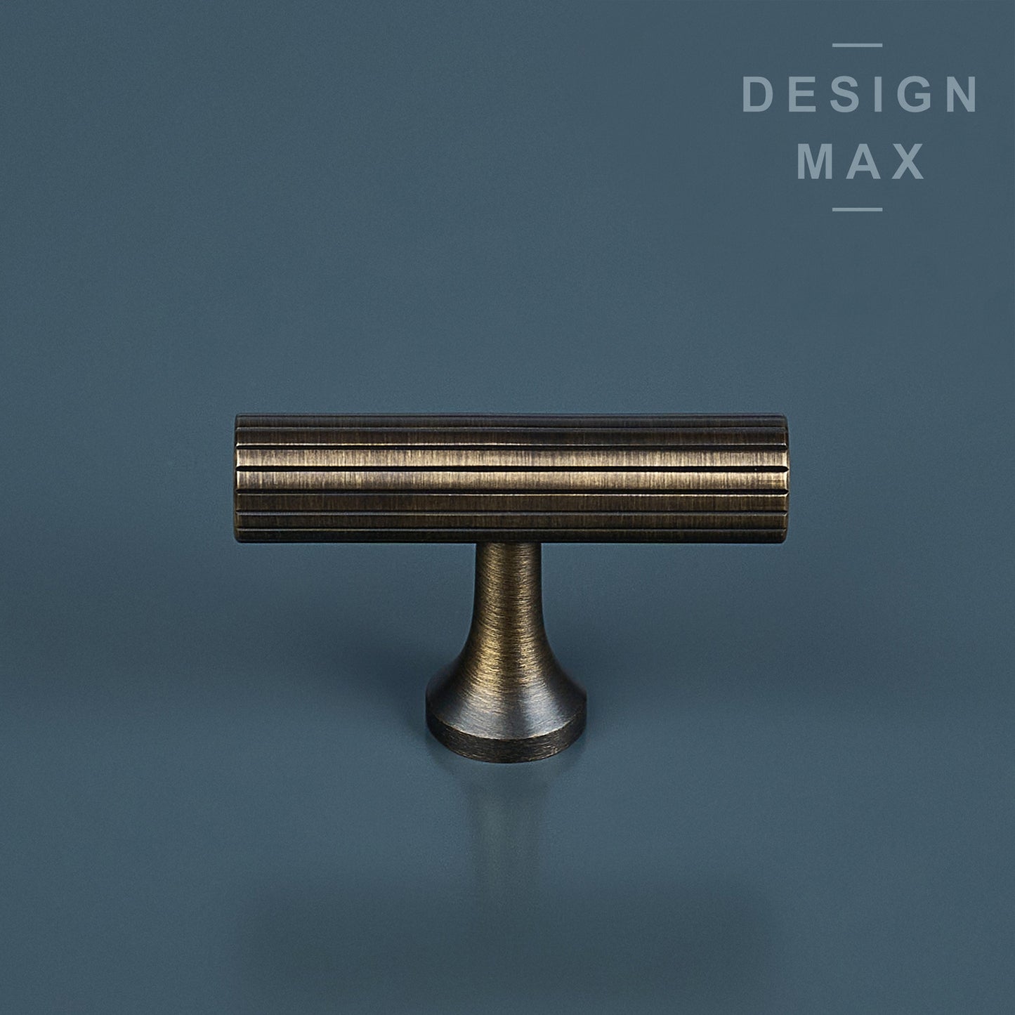 Signature Antiqued Brass Modern T Striped Handles