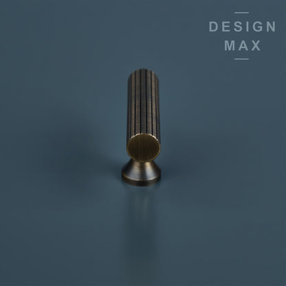 Signature Antiqued Brass Modern T Striped Handles