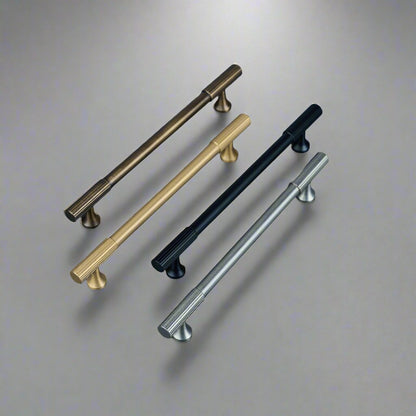 Signature Matte Brass Modern Striped Pull Handles