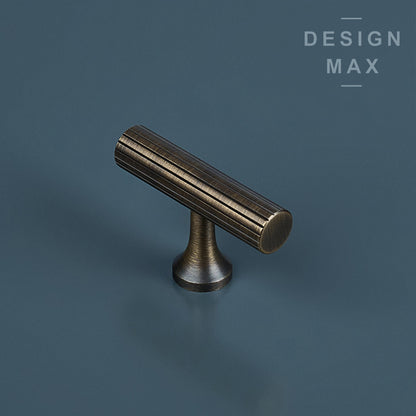 Signature Satin Brass Modern T Striped Handles